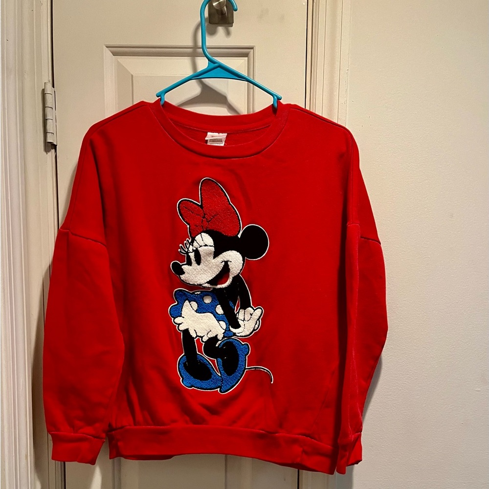 Disney’s Minnie Mouse sweatshirt with puff vinyl design